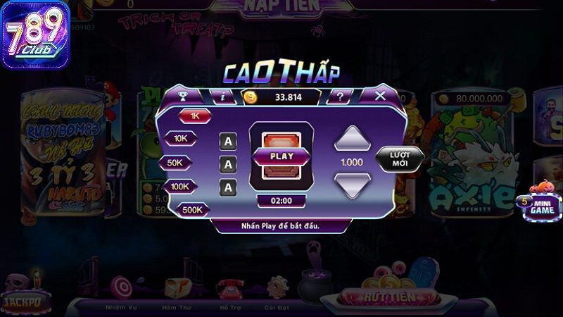 Luật chơi mini game Cao thấp tại 789Club